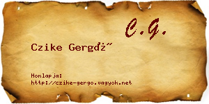 Czike Gergő névjegykártya